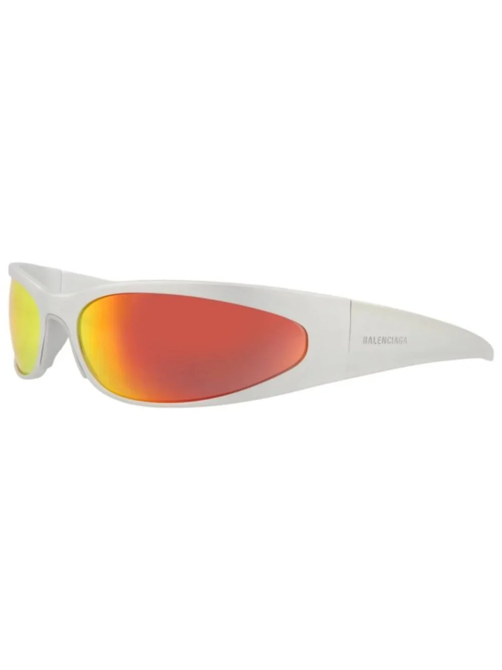 New Balenciaga Women's Sunglasses Shield Wrap Alluminium Frame Mens Silver Red